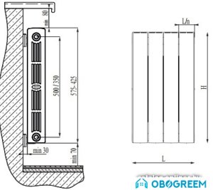 Биметаллический радиатор Rifar SUPReMO 500 (12 секций)