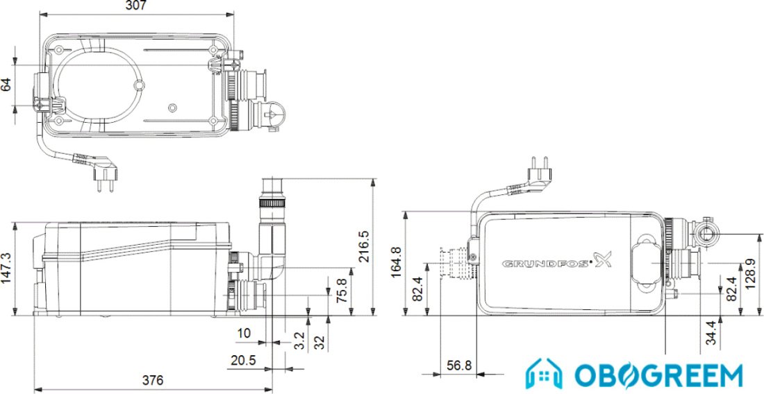 Канализационная установка Grundfos Sololift2 D-2