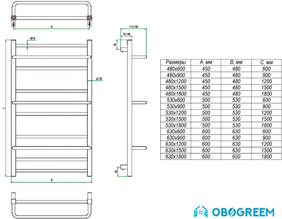 Полотенцесушитель Grota Vista 60x53