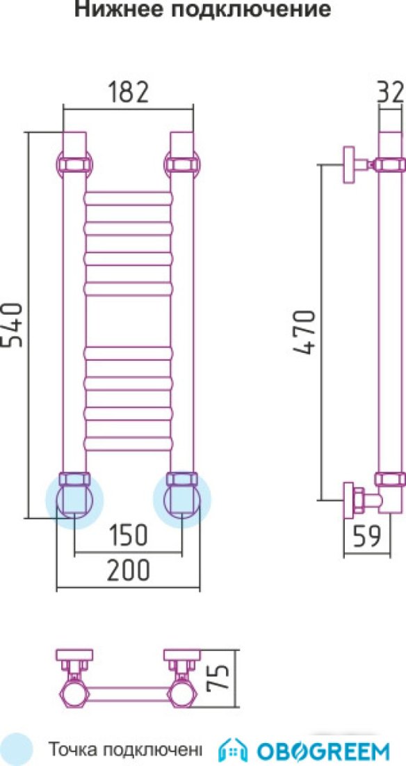 Полотенцесушитель Сунержа Богема 500x150 прямая