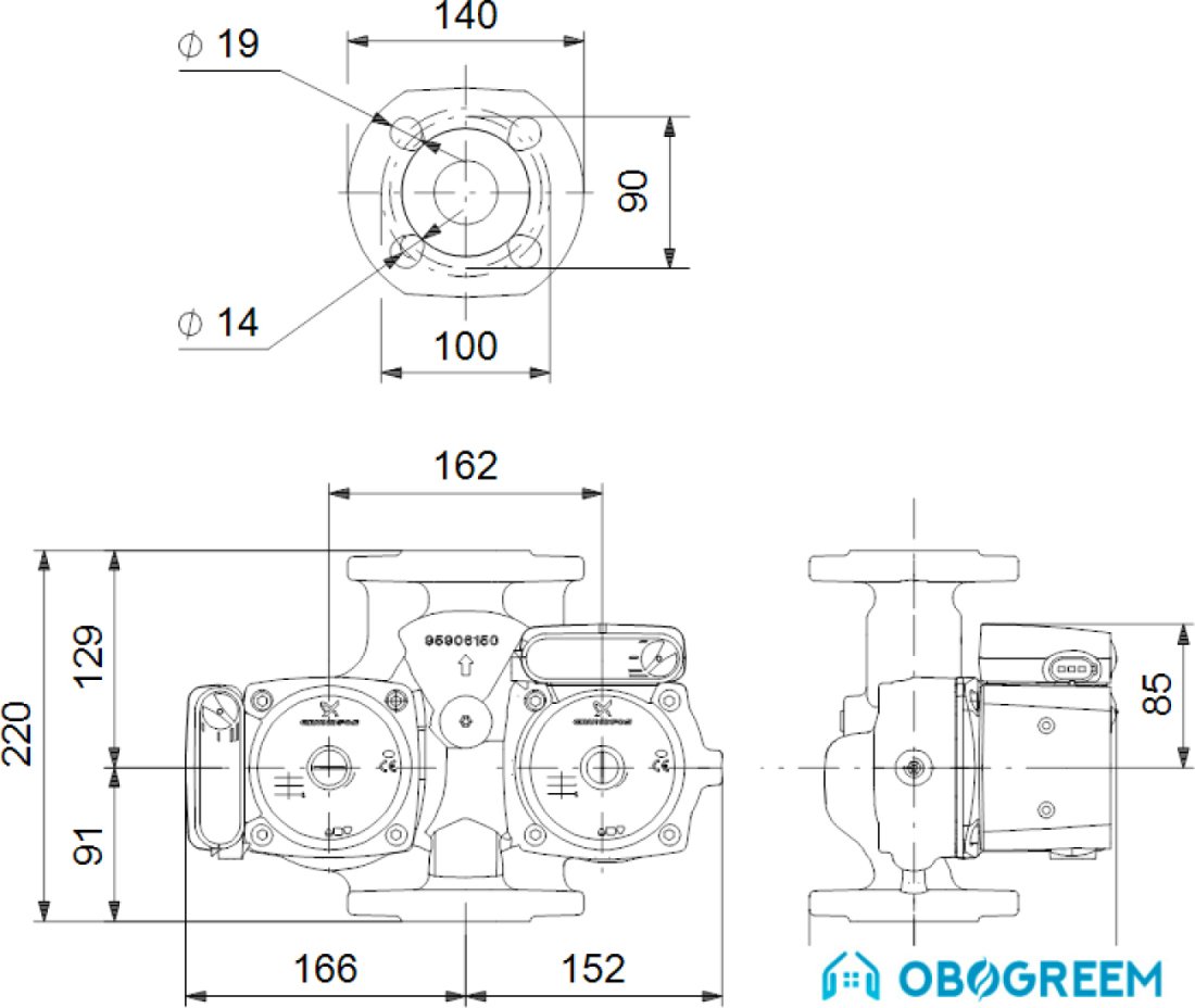 Насос Grundfos UPSD 32-80 F 220