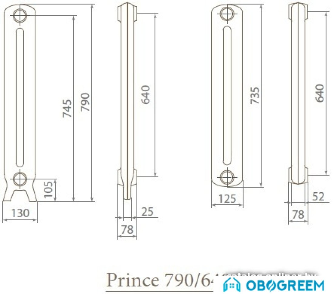 Чугунный радиатор Exemet Prince 790/640