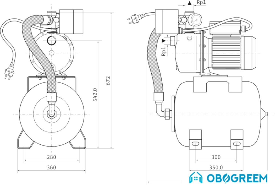 Насосная станция Wilo Jet HWJ 50 L 204 (1~230 В)