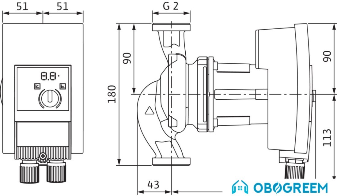 Циркуляционный насос Wilo Yonos MAXO-Z 30/0.5-7