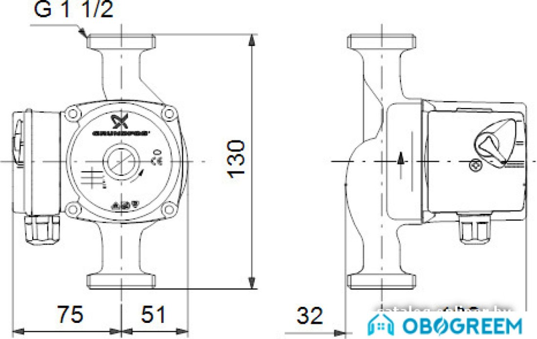 Насос Grundfos UPS 25-50 130