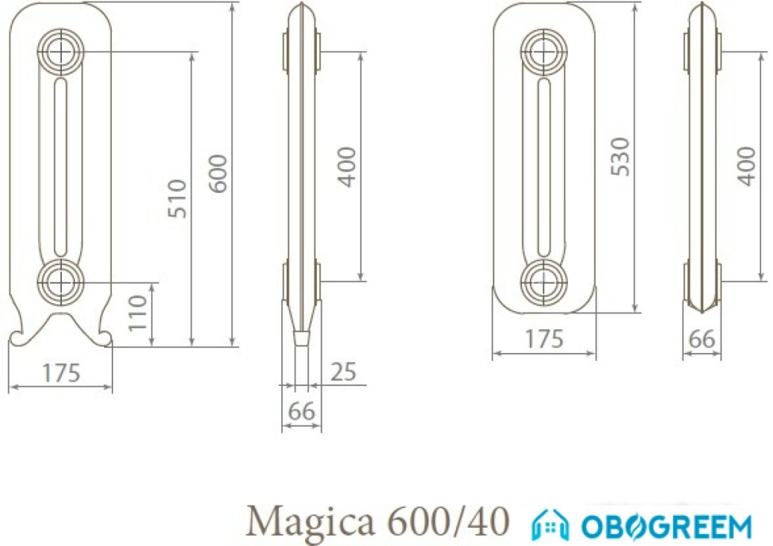 Чугунный радиатор Exemet Magica 600/400
