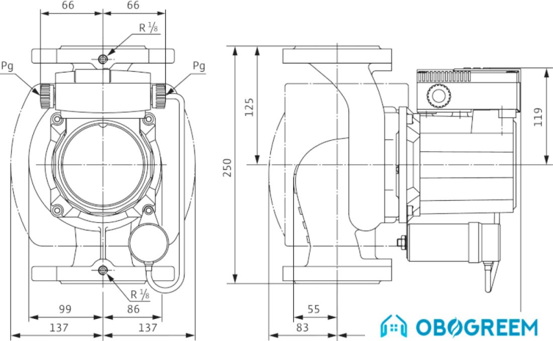 Циркуляционный насос Wilo TOP-S 40/15 (1~230 V, PN 6/10)