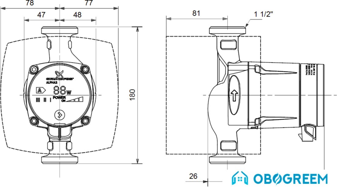 Насос Grundfos Alpha2 L 25-60 180