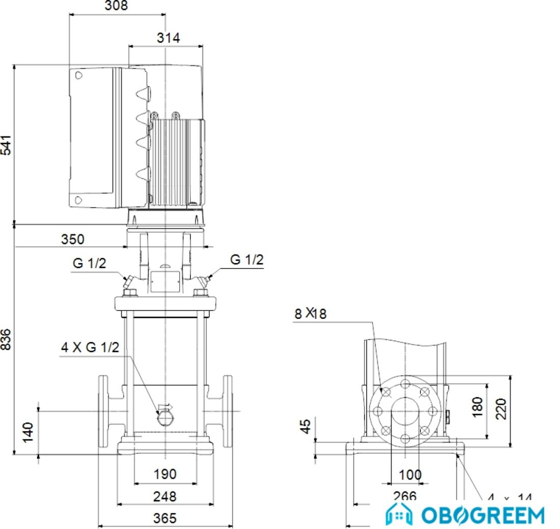 Многоступенчатый насос Grundfos CRE 64-3-2 A-F-A-E-HQQE