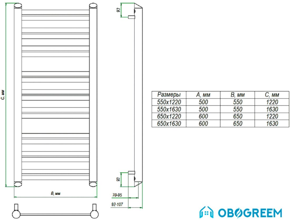 Полотенцесушитель Grota Forte 180x48
