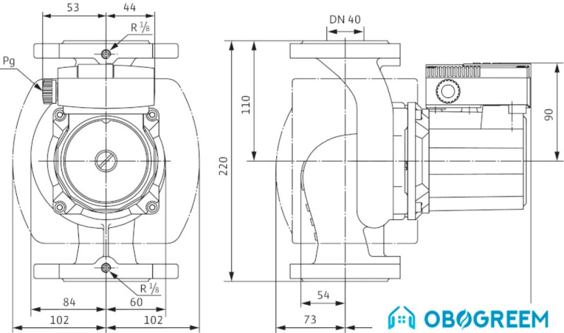 Циркуляционный насос Wilo TOP-S 40/4 (1~230 V, PN 6/10)