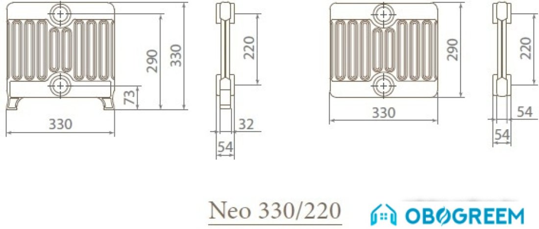 Чугунный радиатор Exemet Neo 330/220