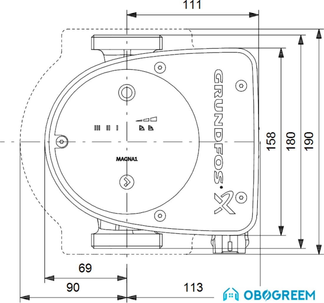 Циркуляционный насос Grundfos Magna1 32-40