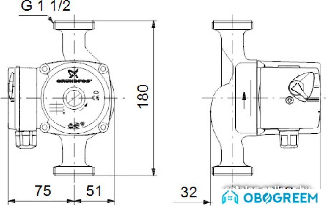 Циркуляционный насос Grundfos UPS 25-60 NK
