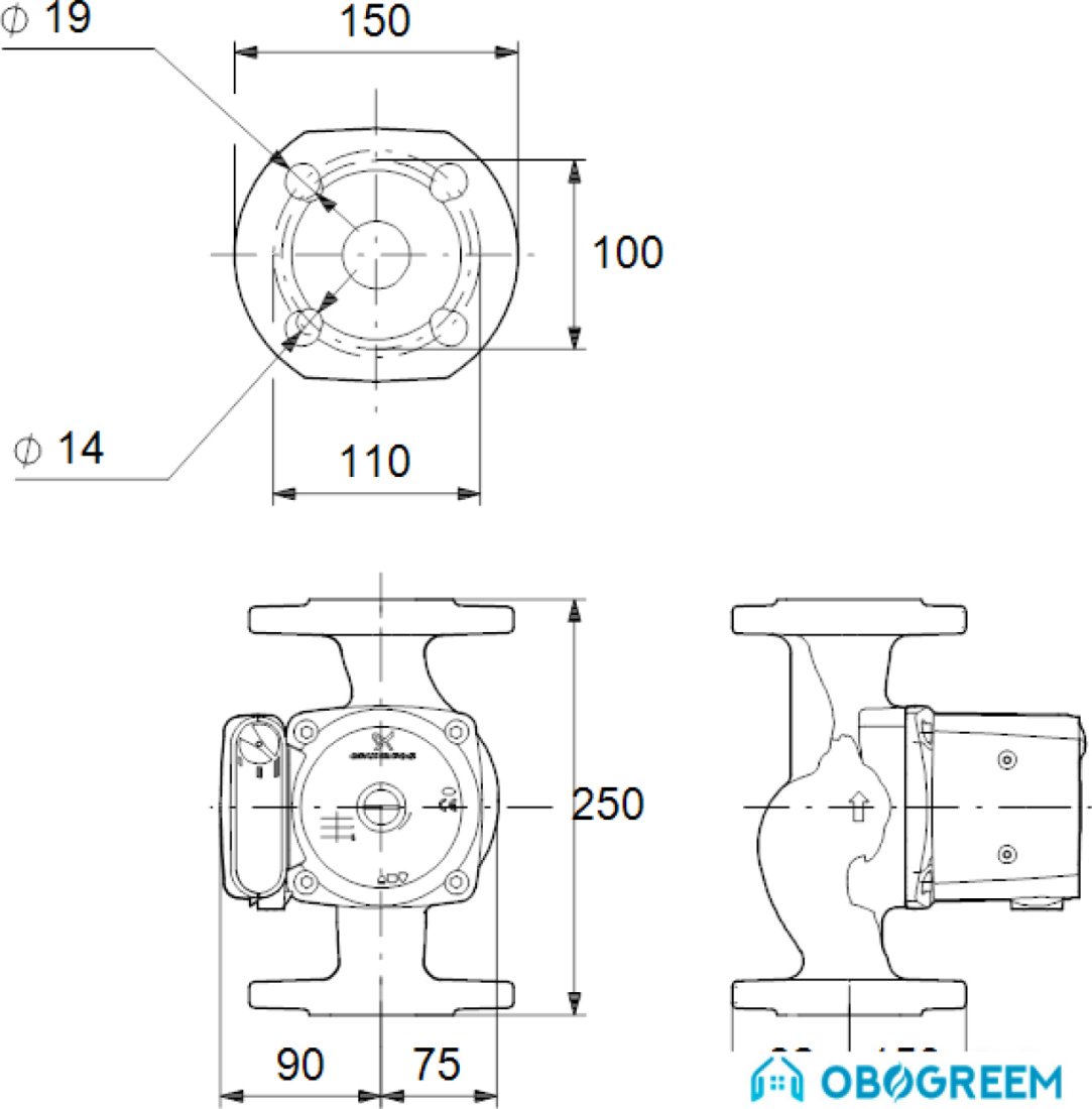 Насос Grundfos UPS 40-100 F 250