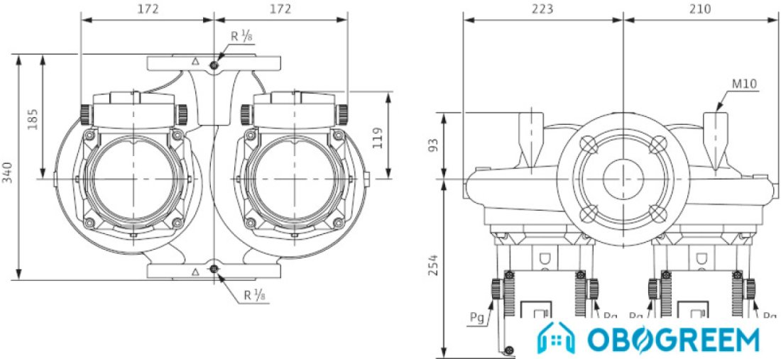 Циркуляционный насос Wilo TOP-SD 65/15 (3~400/230 V, PN 6/10)