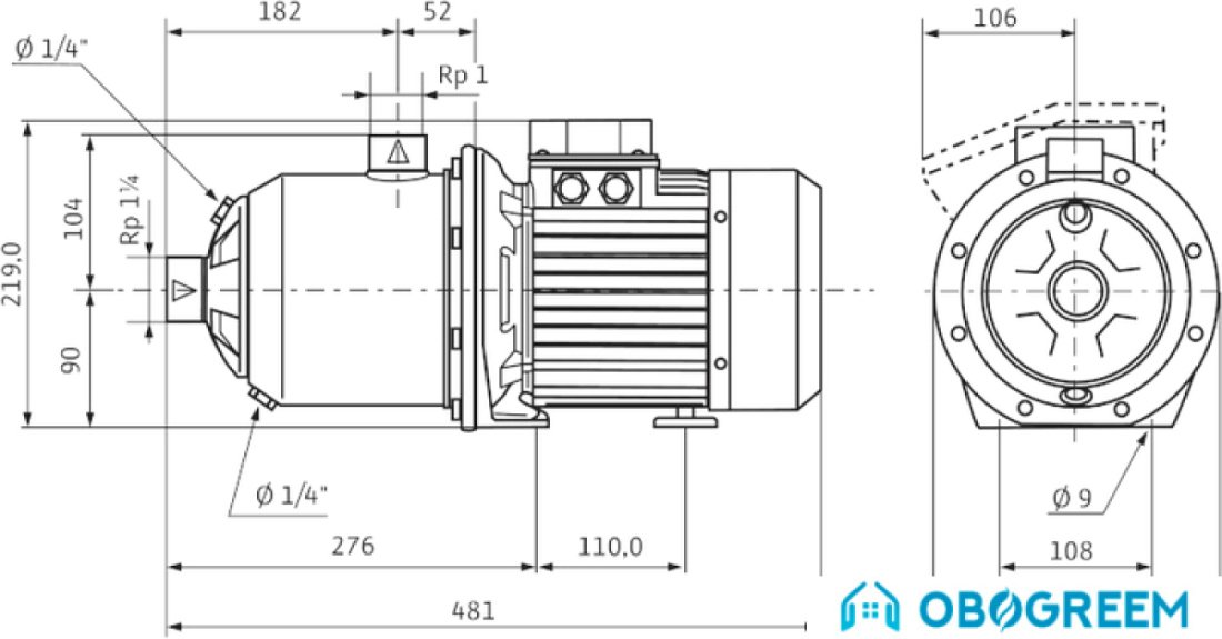 Насос Wilo Economy MHI 406 (3~400 В, EPDM)
