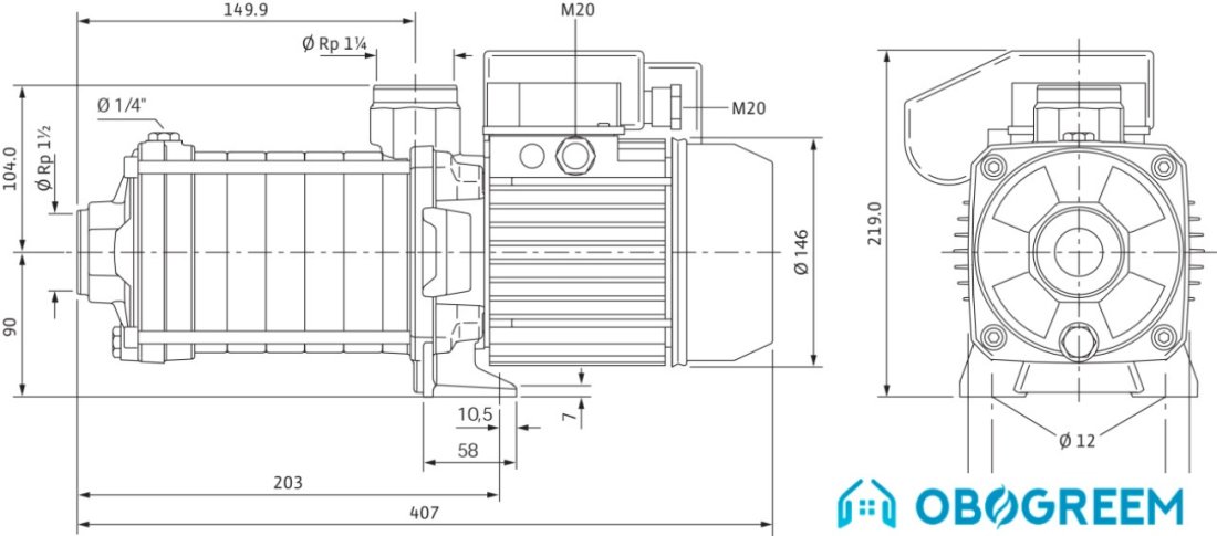 Самовсасывающий насос Wilo Economy MHIL 903 (3~400 V)