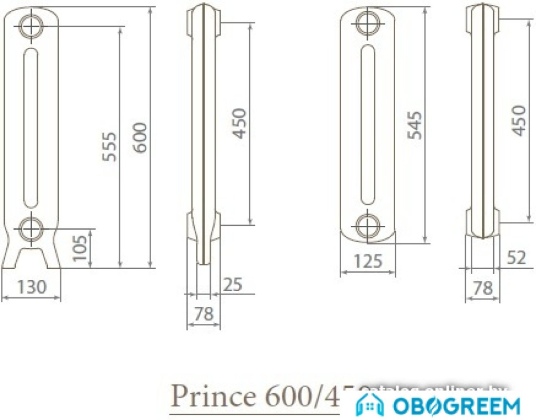 Чугунный радиатор Exemet Prince 600/450