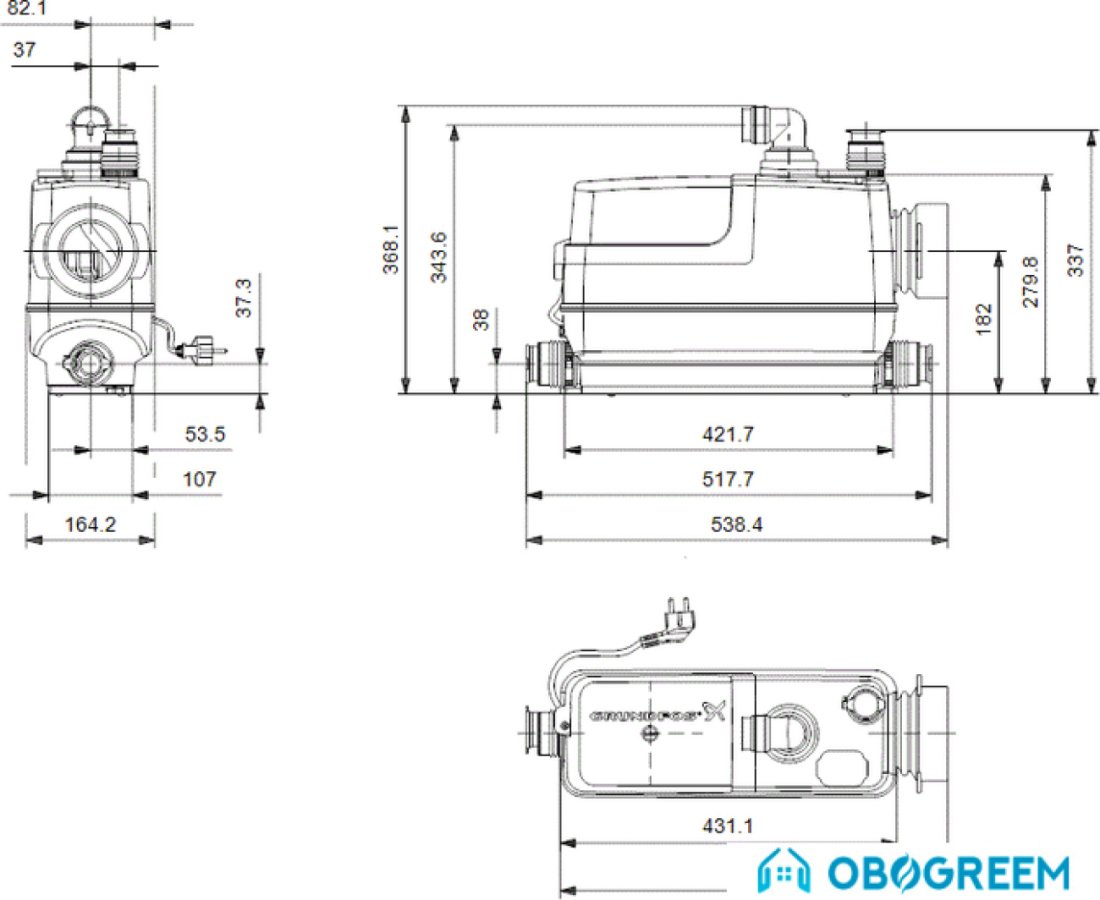 Канализационная установка Grundfos Sololift2 CWC-3
