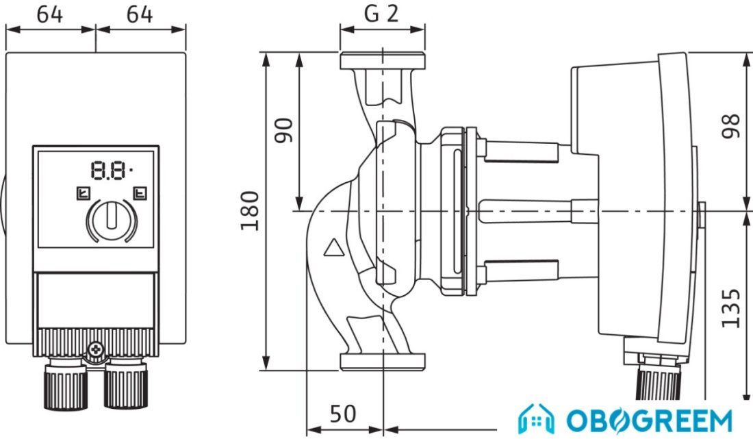 Циркуляционный насос Wilo Yonos MAXO-Z 30/0.5-12