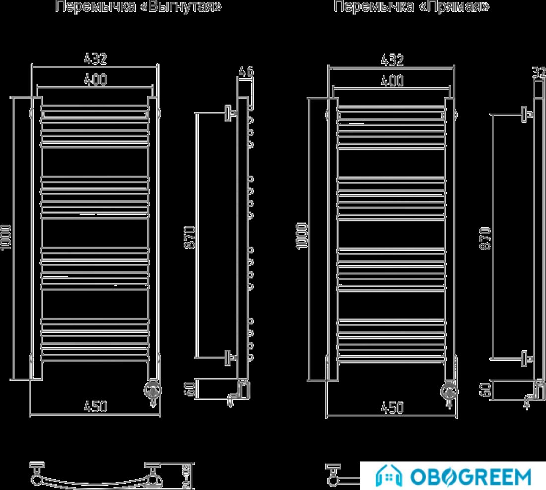 Полотенцесушитель Сунержа Богема 1000x400 электрический