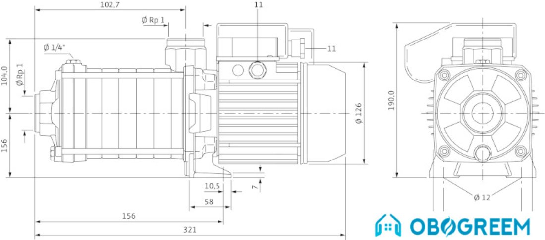 Самовсасывающий насос Wilo Economy MHIL 102 (1~230 В)