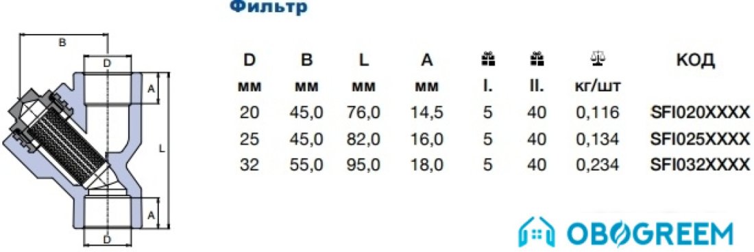 Фитинг Wavin Ekoplastik Фильтр ПП 25 [SFI025XXXX]