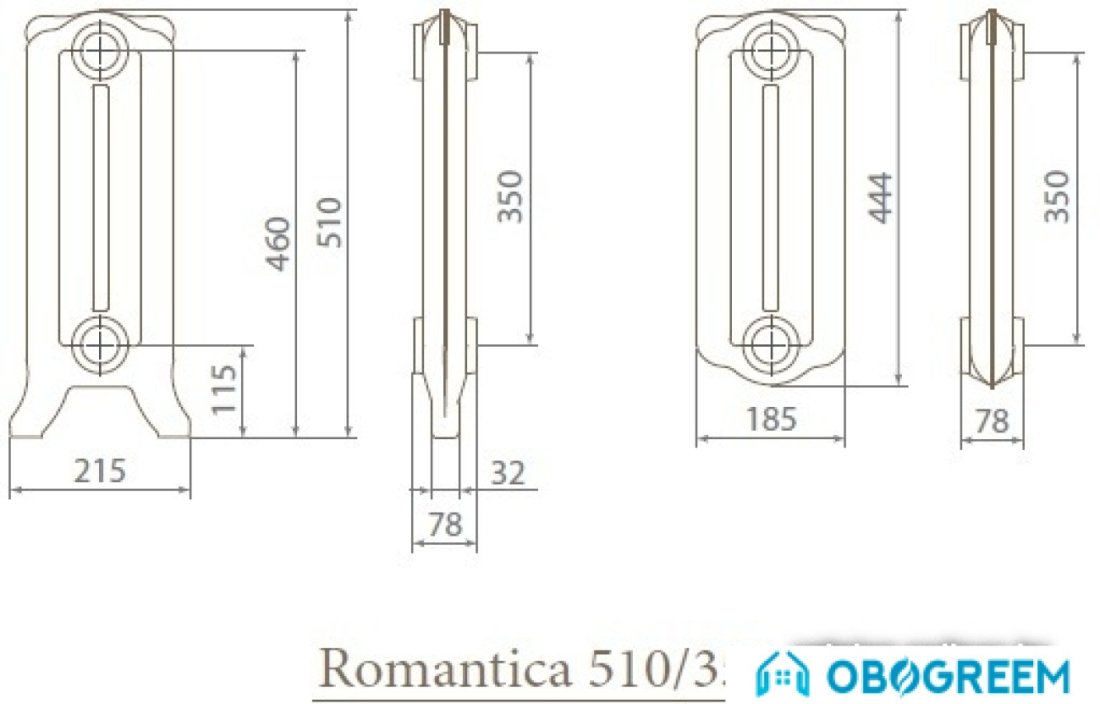 Чугунный радиатор Exemet Romantica 510/350