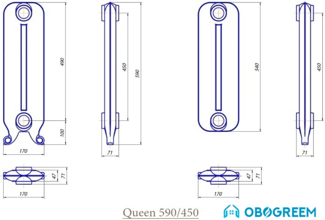 Чугунный радиатор Exemet Queen 790/650