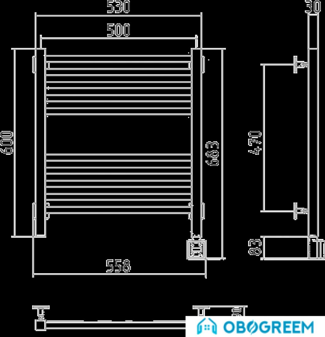 Полотенцесушитель Сунержа Модус 600x500 электрический