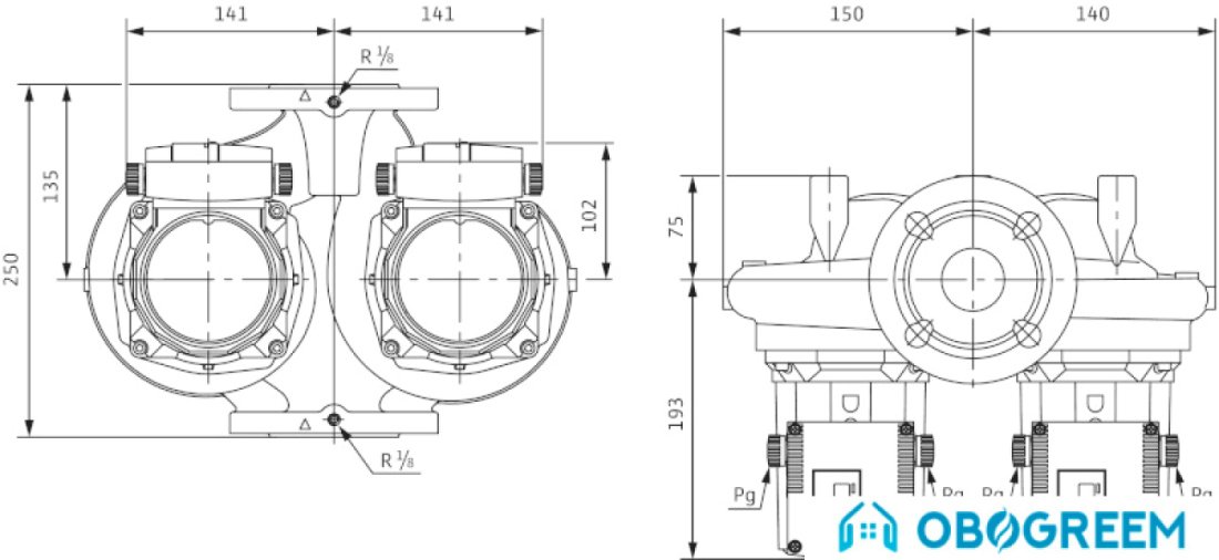 Циркуляционный насос Wilo TOP-SD 40/7 (1~230 V, PN 6/10)