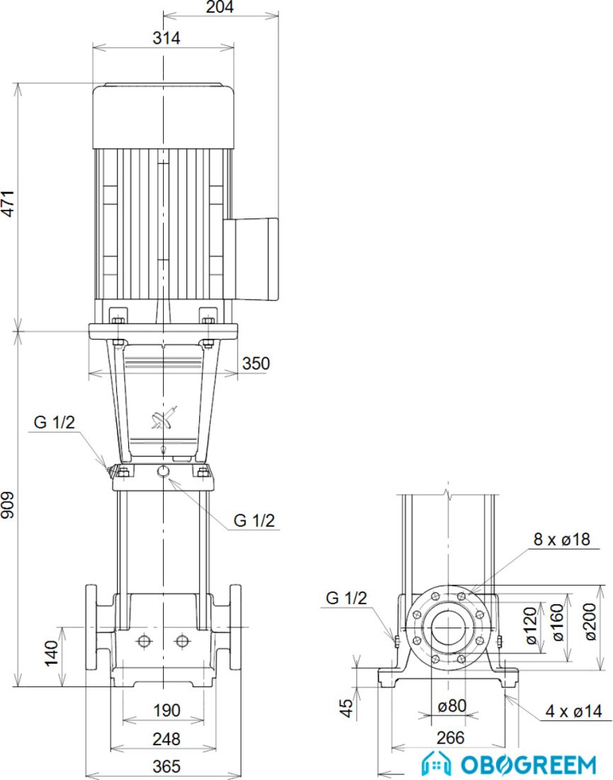 Циркуляционный насос Grundfos CR 45-4-2 A-F-A-E-HQQE