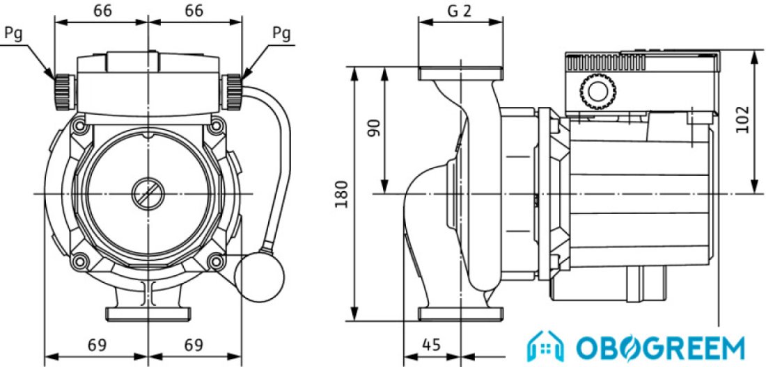 Циркуляционный насос Wilo TOP-STG 30/10 (1~230 V, PN 10)