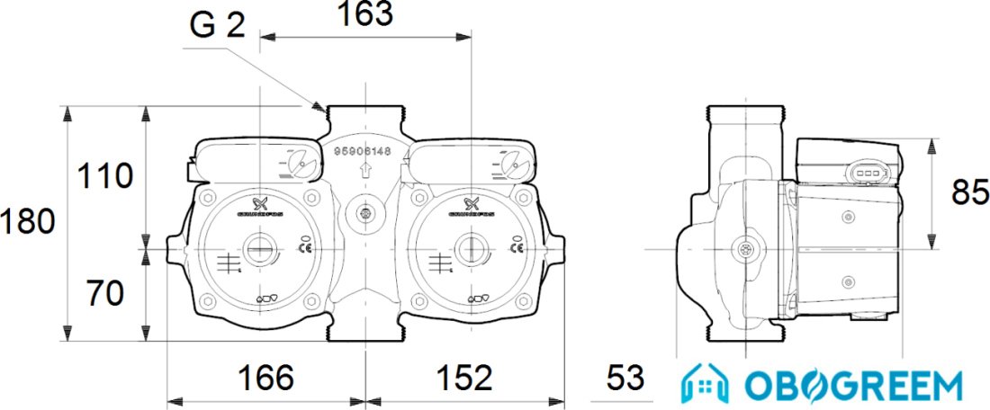 Насос Grundfos UPSD 32-80 180