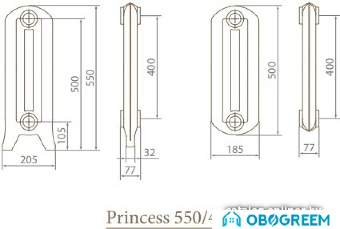 Чугунный радиатор Exemet Princess 550/400