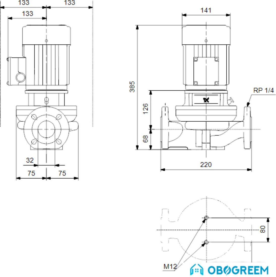 Циркуляционный насос Grundfos TP 32-120/2