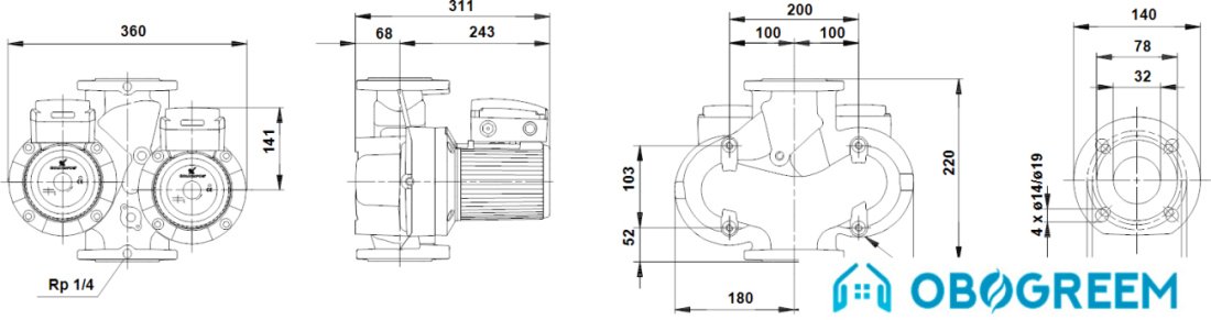 Насос Grundfos UPSD 32-120 F