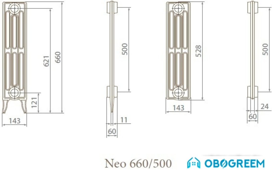 Чугунный радиатор Exemet Neo 660/500
