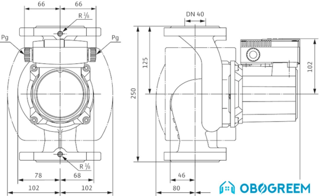 Циркуляционный насос Wilo TOP-S 40/7 (1~230 V, PN 6/10)