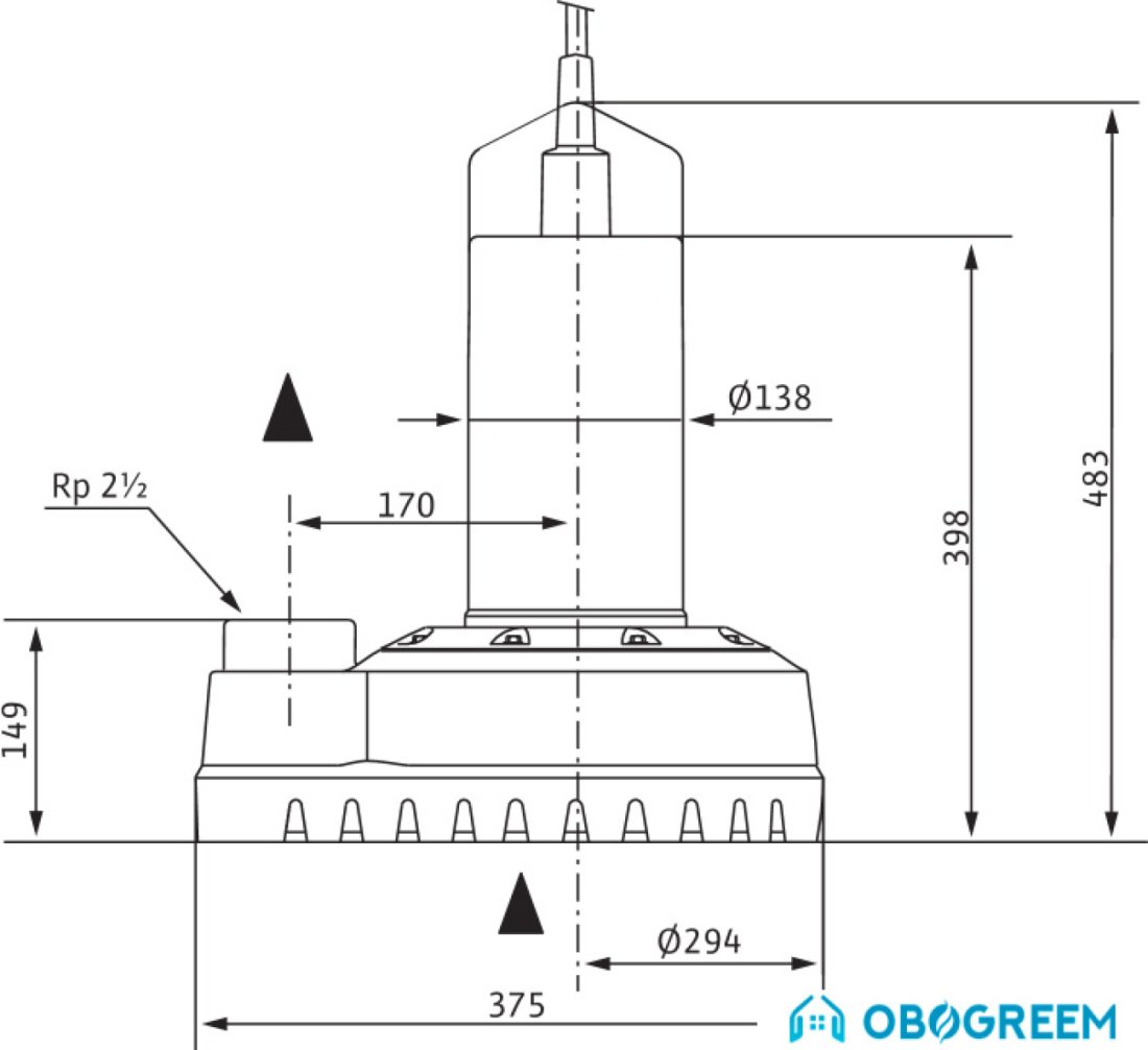 Дренажный насос Wilo Drain TS65H117/22A-3-400