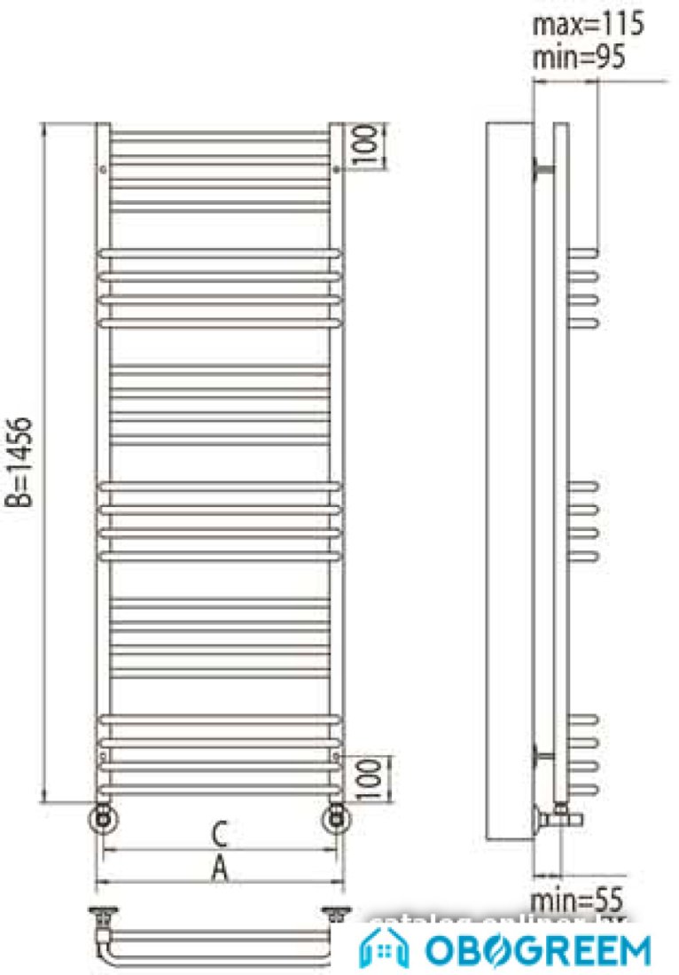 Полотенцесушитель TERMINUS Соренто П18 (530x1456)