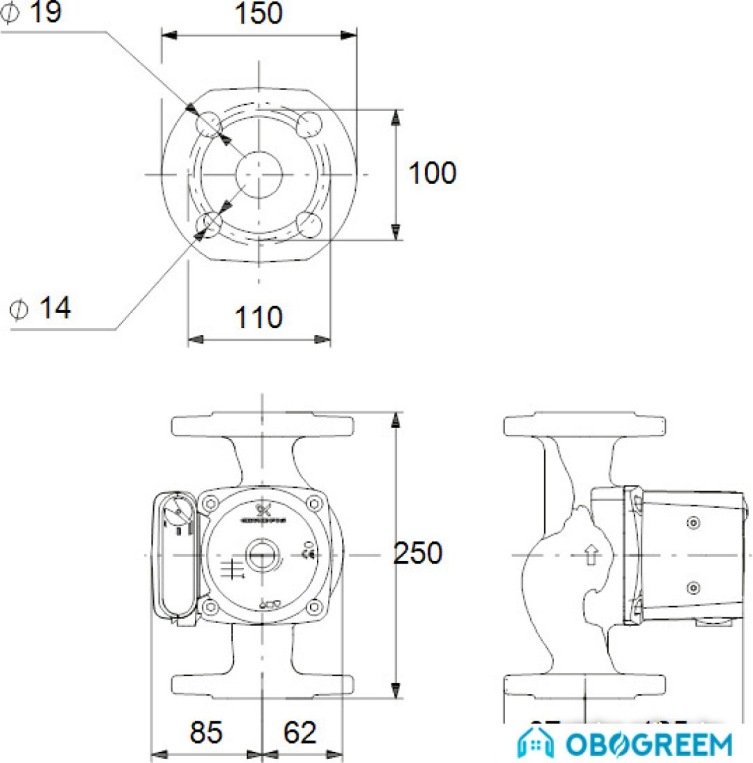 Циркуляционный насос Grundfos UPS 40-50 FN