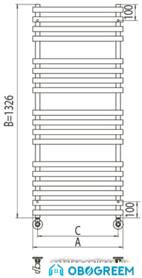 Полотенцесушитель TERMINUS Капри П18 (560х1326, 500)