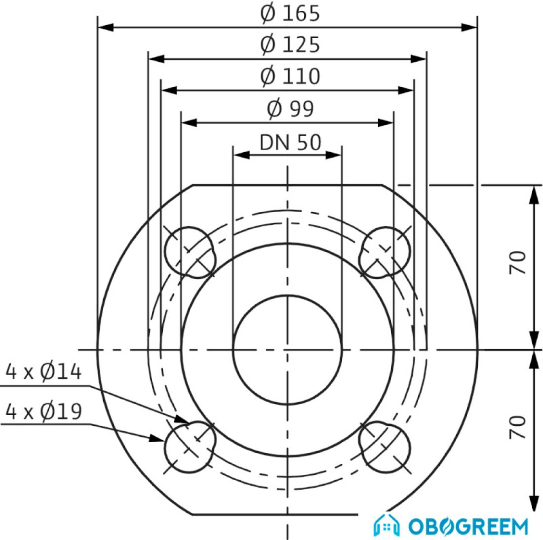 Циркуляционный насос Wilo TOP-Z 50/7 (3~400 V, PN 6/10, RG)