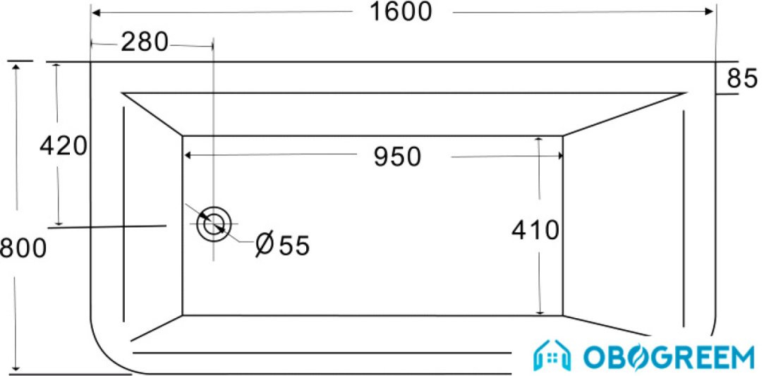 Ванна BelBagno BB52 160x80