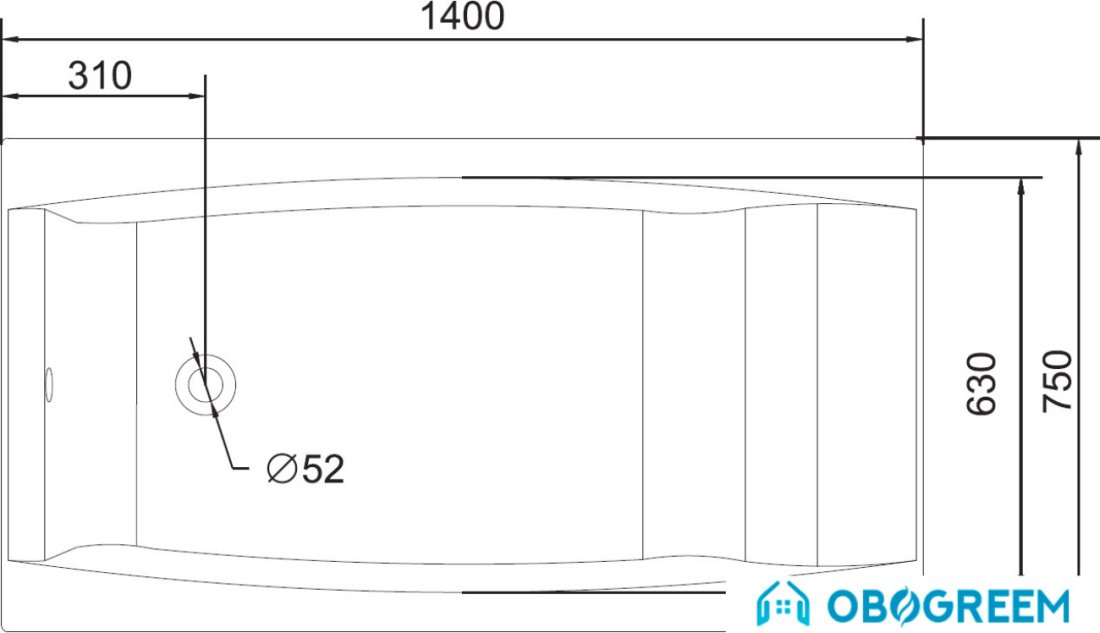 Ванна Cersanit Virgo 140x75 (с ножками) S301-047