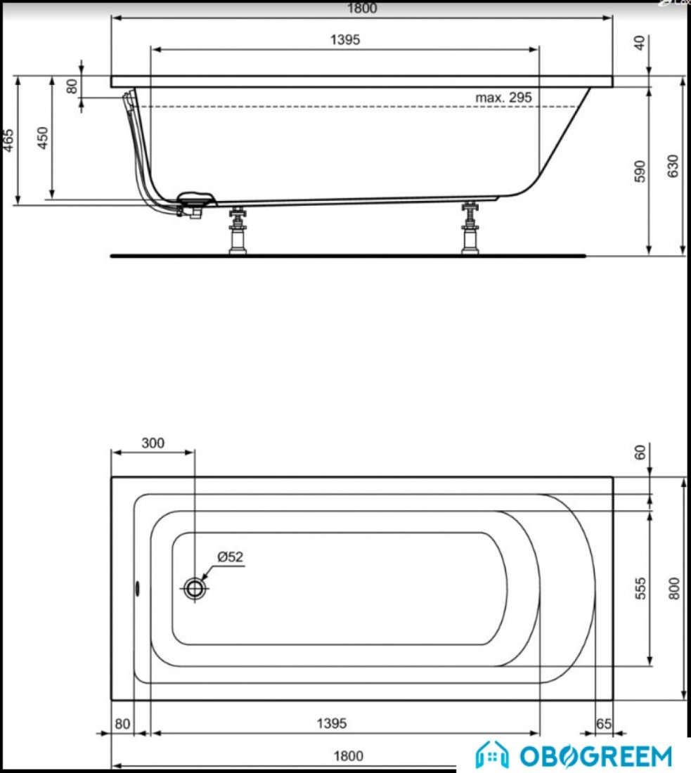 Ванна Ideal Standard Hot Line 180x80 K274801