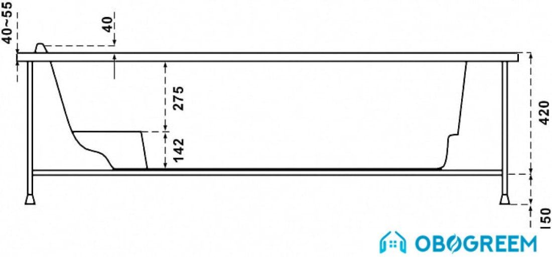 Ванна BAS Мартиника 160x85L