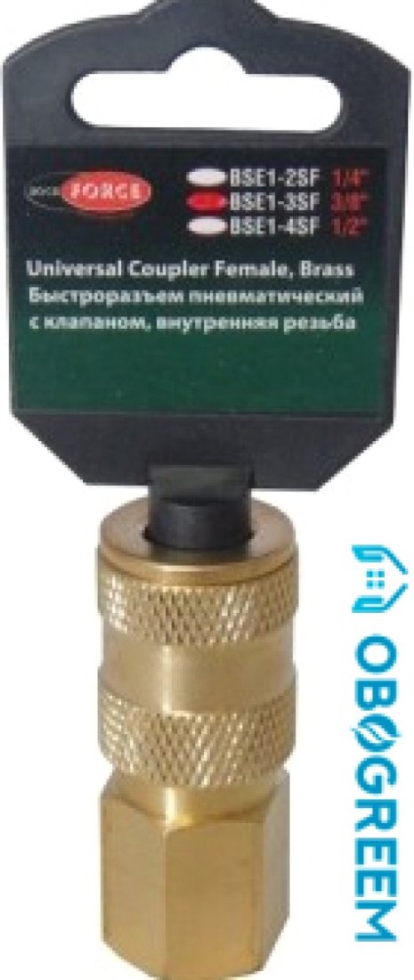 Фитинг RockForce Быстроразъем пневмат с клап внутр резьба 3/8" RF-BSE1-4SF